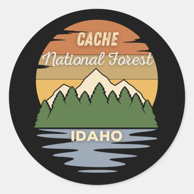 Cache National Forest Idaho Klassischer Rundaufkle Runder Aufkleber (Vorderseite)