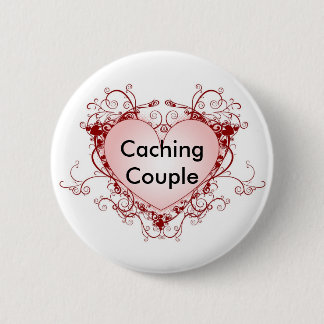Cachieren des Paare Geocaching Swag-Buttons Button
