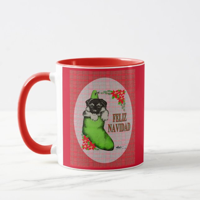 Cachorrito Feliz Navidad Tasse (Links)