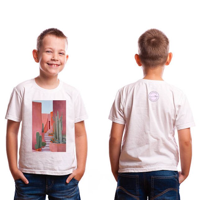 Cacti Ally | Original Ölmalerei T-Shirt | Süßes T- (Young Boy )