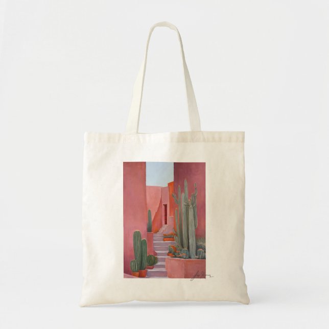 Cacti Ally Tote Bag – Desert Art, Boho Style Tragetasche (Vorne)