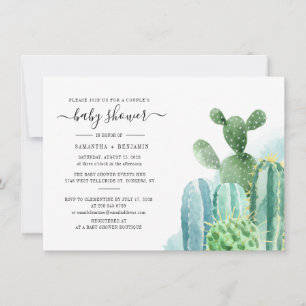 Cacti Botanical Watercolor Paare Kinderdusche Einladung