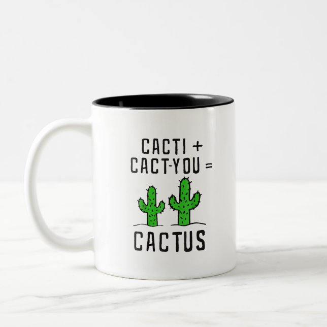 Cacti Cact - Du cactus lustige cactus lov Zweifarbige Tasse (Links)