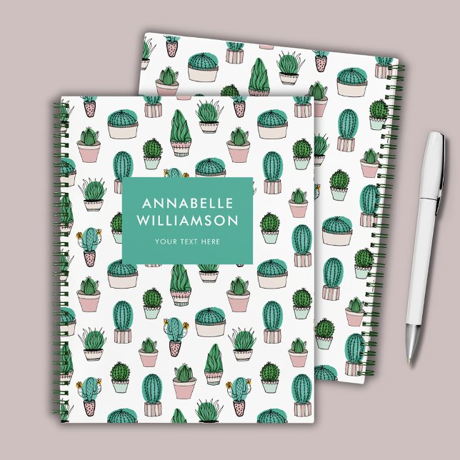 Cacti Cactus Pflanze Notizbuch (Cacti cactus pot plant personalised notebook)
