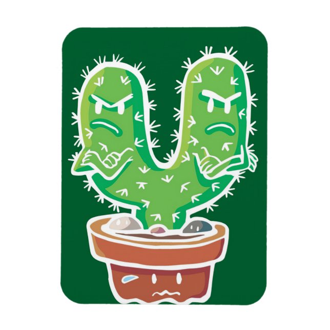 Cacti Couple Crossen Magnet (Vertikal)