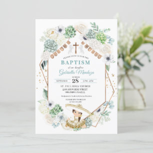 Cacti Floral Mexican Baby Charra Taufe Einladung