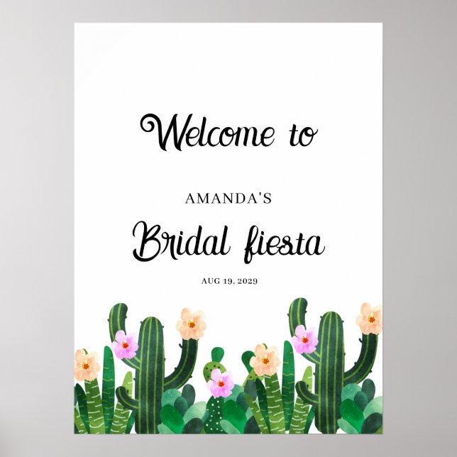 Cacti flowers  Bridal Fiesta  Poster (Vorne)