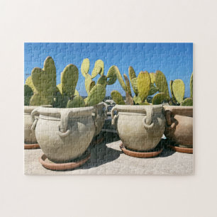 Cacti in Keramik Pots in Apulien, Italien Puzzle
