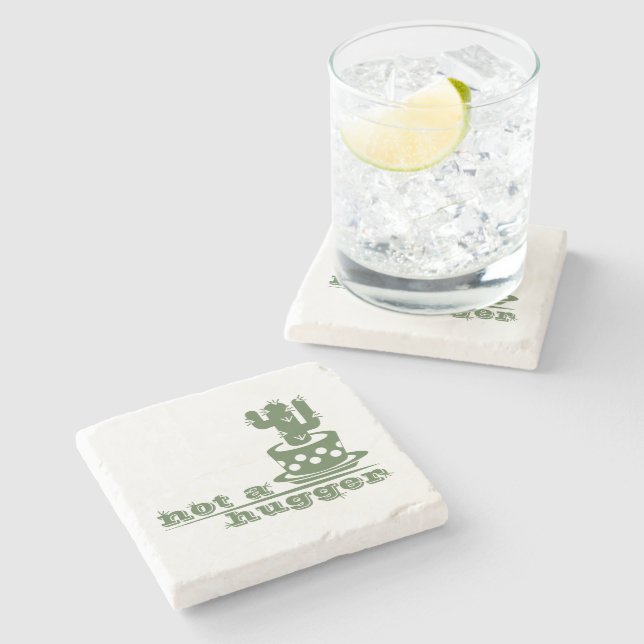 Cacti Kein lustiges Sprichwort Steinuntersetzer (Seitenansicht)