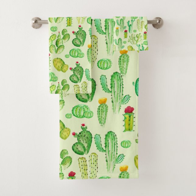 Cacti-Muster Badhandtuch Set (Insitu)