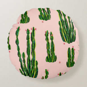 Cacti nahtlos Muster Aquarell. Kakteen in Blogs Rundes Kissen