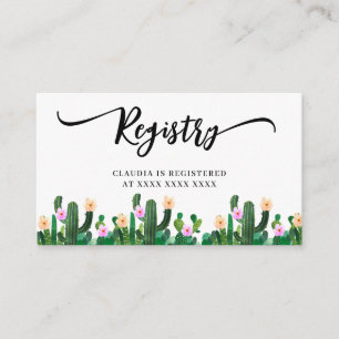 Cacti-Registrierungs-Junggesellinnen-Abschiedspart Begleitkarte