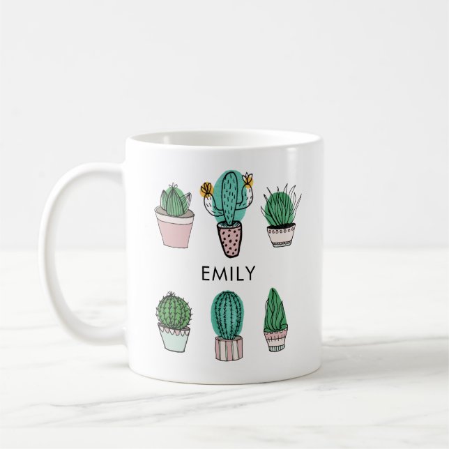 Cacti succules zur Darstellung personalisierter Na Kaffeetasse (Links)