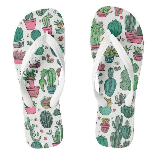 Cacti Sukkulentes Muster Flip Flops (Fußbett)