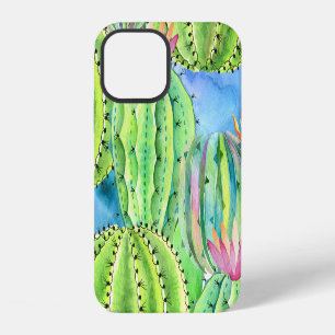 Cacti Wasserfarbe: Blumensommer Ornament. iPhone 12 Hülle