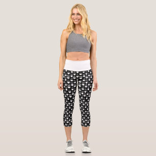 Cacti White Line Kunst, Dichtung und Musik Capri Leggings