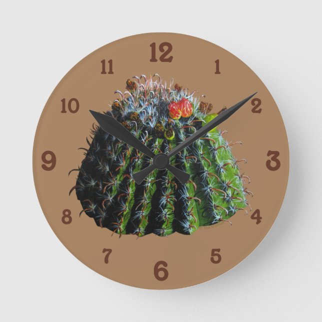 Cactus Acrylic Wall Clock Runde Wanduhr (Vorderseite)