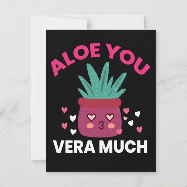 Cactus Aloe You Vera Much Dankeskarte (Vorderseite)