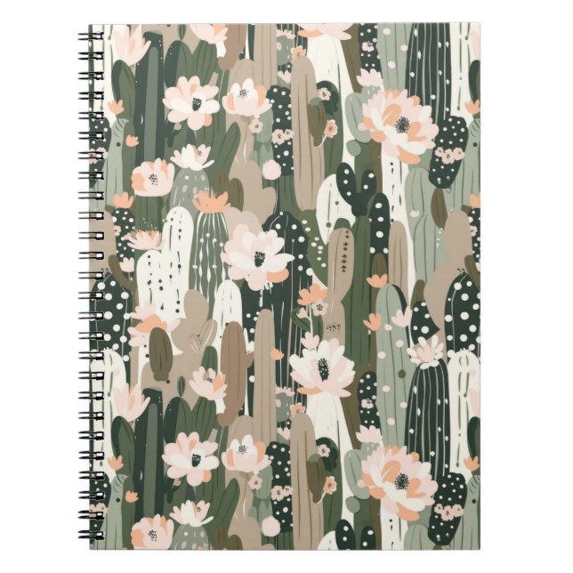 Cactus Art Unique Black Desert Glam Südwest Chic Notizblock (Vorderseite)