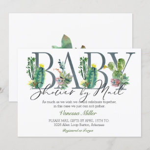 Cactus Baby Shower by Mail Einladung
