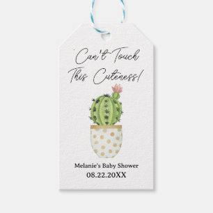 Cactus Baby Shower "Can't Touch This Cuteness" Geschenkanhänger