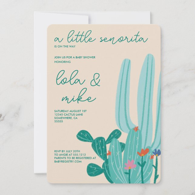 CACTUS BABY SHOWER EINLADUNG (Vorderseite)