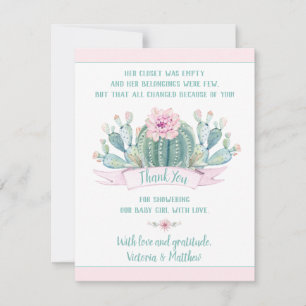 Cactus Baby Shower Vielen Dank Karten