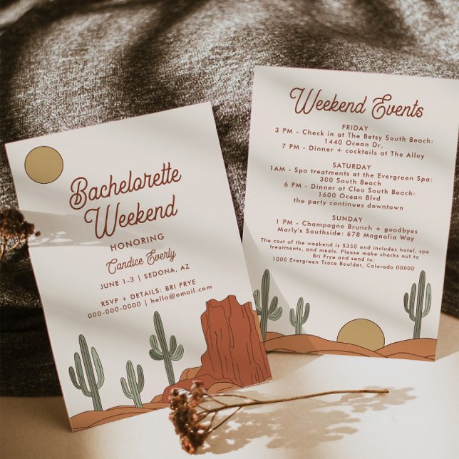 Cactus Bachelorette Party Invitation + Itinerary  Einladung (Von Creator hochgeladen)