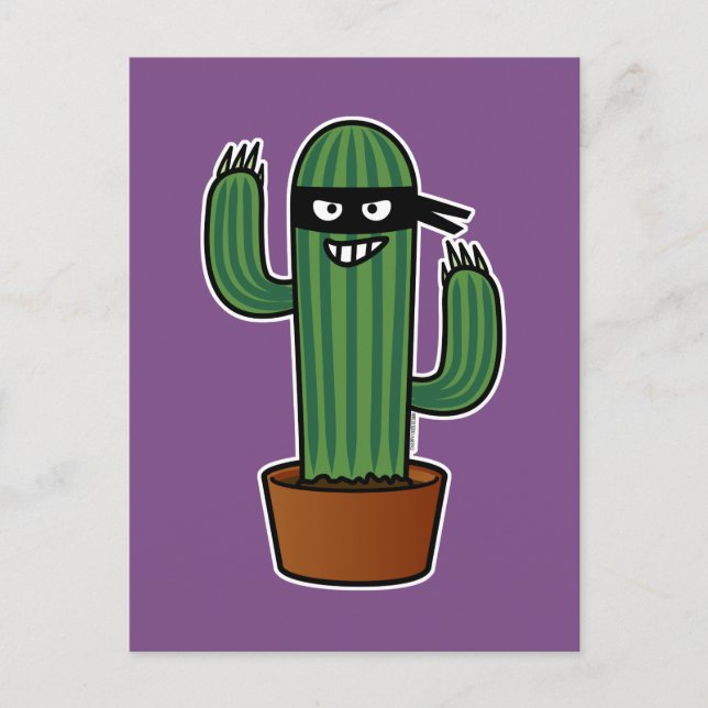 Cactus bandido ninja masked sneaky bandit postkarte (Vorderseite)