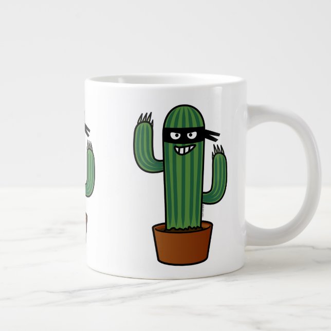 Cactus bandido ninja maskierte sneakische Bandit Jumbo-Tasse (Rechts)