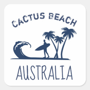 Cactus Beach Surfing Australien Quadratischer Aufkleber
