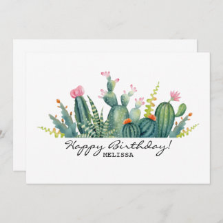 Cactus Birthday Card Einladung