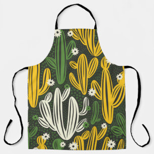 Cactus Black Background Vintag Pattern Schürze