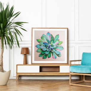 Cactus Blue und Pink Poster