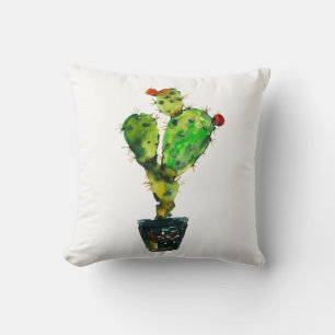 Cactus Blume Floral Watercolor Südwestboho Kissen