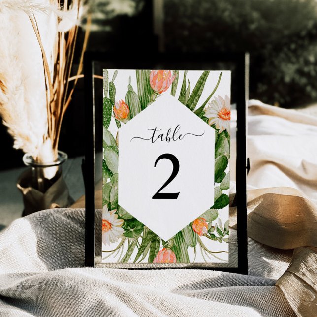Cactus Blume Frame Table 2 Wedding Tischnummer (Von Creator hochgeladen)