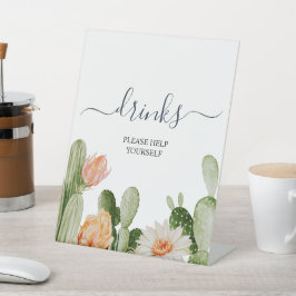 Cactus Blume Grüne Duschgetränke Zeichen Sockelschild