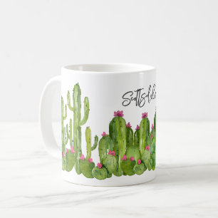 Cactus Blume Grüne rosa Text Wüste Keepake Spaß Kaffeetasse