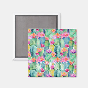 Cactus Blume LOCATION Wasserfarbene Wüste Magnet
