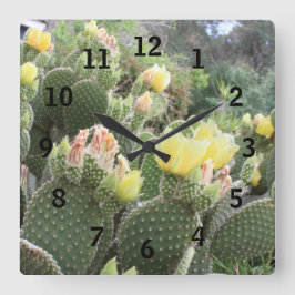 Cactus Blume Wall Clock Quadratische Wanduhr