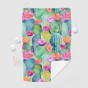 Cactus Blume Wasserfarbene Wüste Golfhandtuch