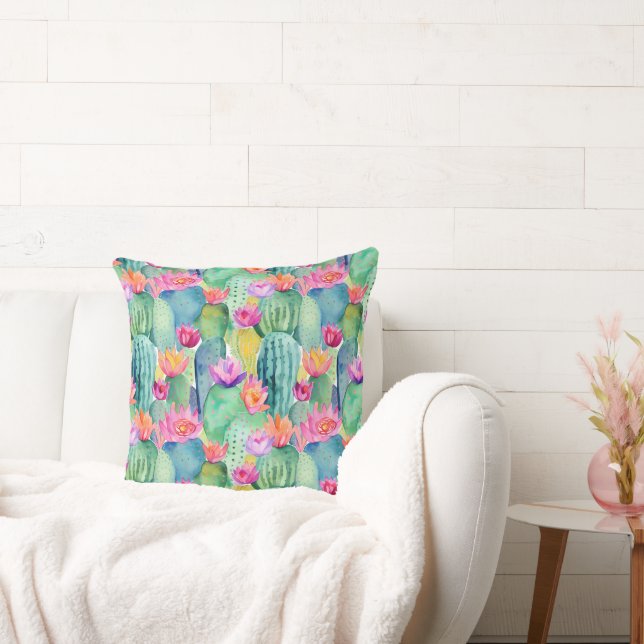 Cactus Blume Wasserfarbene Wüste Kissen (Liege)