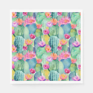 Cactus Blume Watercolor Art Wüste Farbenfroh Serviette