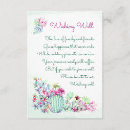 Cactus Blume Wedding Wishing Well Cards Begleitkarte