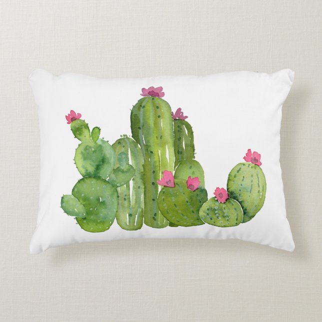 Cactus Blume Wüste Art Südwest Custom Text Fun Dekokissen (Vorderseite)