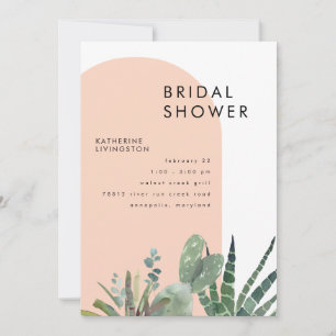 Cactus Blush Geometrische Hochzeitsdusche Einladung