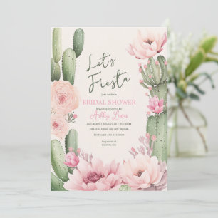 Cactus Blush pink Fiesta Boho Greenery Bridal Einladung