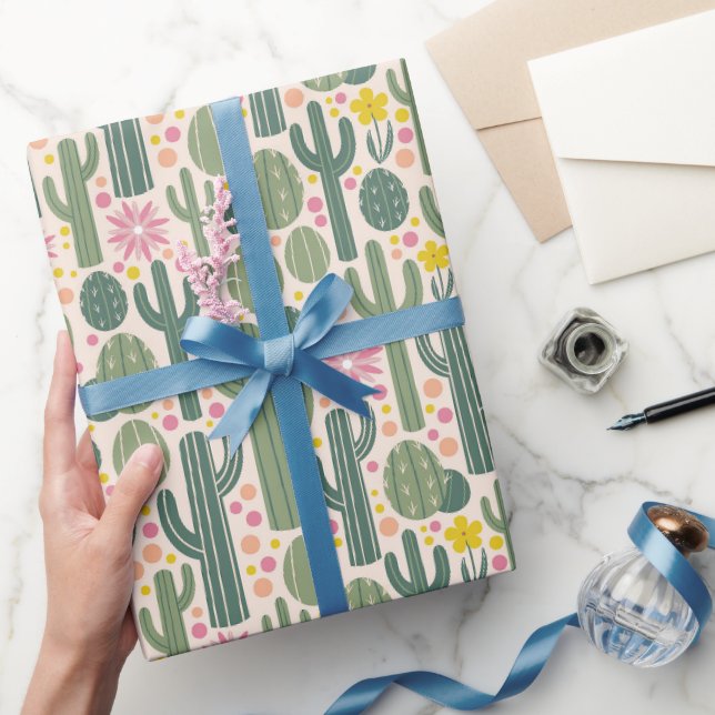 Cactus-Blüten-Glück Geschenkpapier (Schenken)