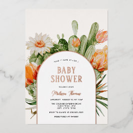 Cactus Boho Baby Shower Folieneinladung