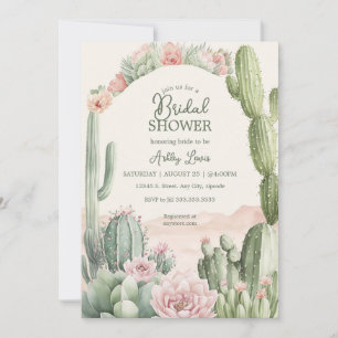 Cactus Boho Cowgirl Bridal Blume Einladung